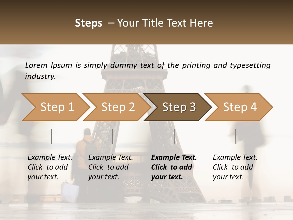 A Group Of People Standing In Front Of The Eiffel Tower PowerPoint Template