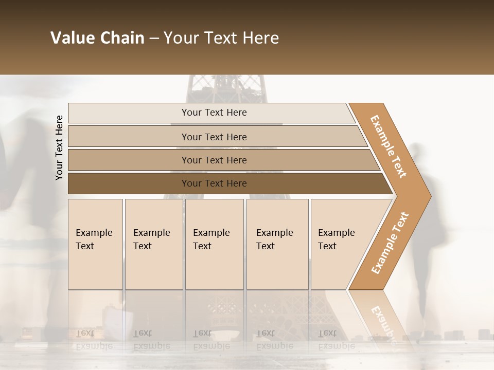 A Group Of People Standing In Front Of The Eiffel Tower PowerPoint Template