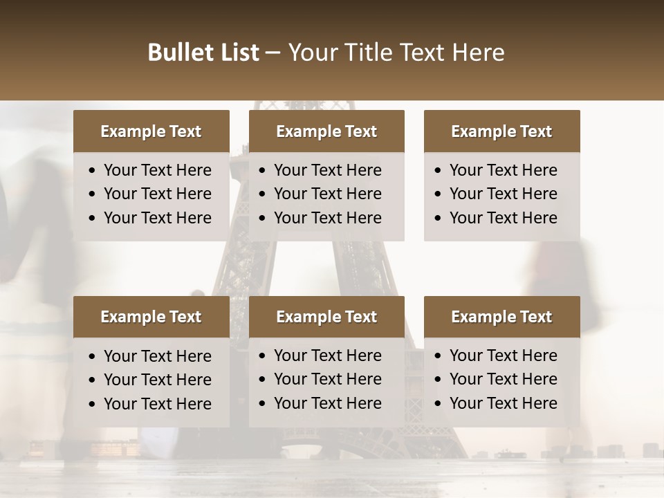 A Group Of People Standing In Front Of The Eiffel Tower PowerPoint Template