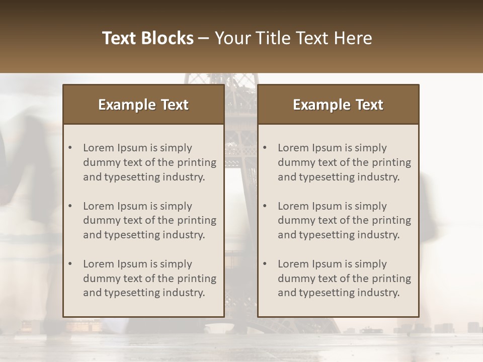 A Group Of People Standing In Front Of The Eiffel Tower PowerPoint Template