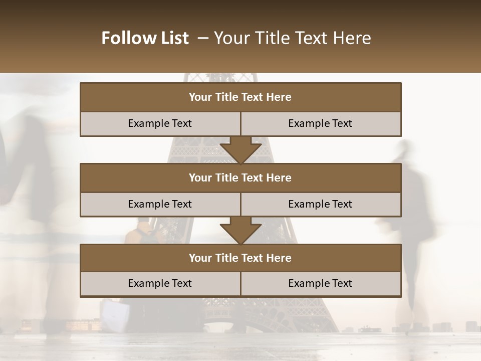 A Group Of People Standing In Front Of The Eiffel Tower PowerPoint Template