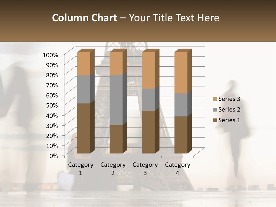 A Group Of People Standing In Front Of The Eiffel Tower PowerPoint Template