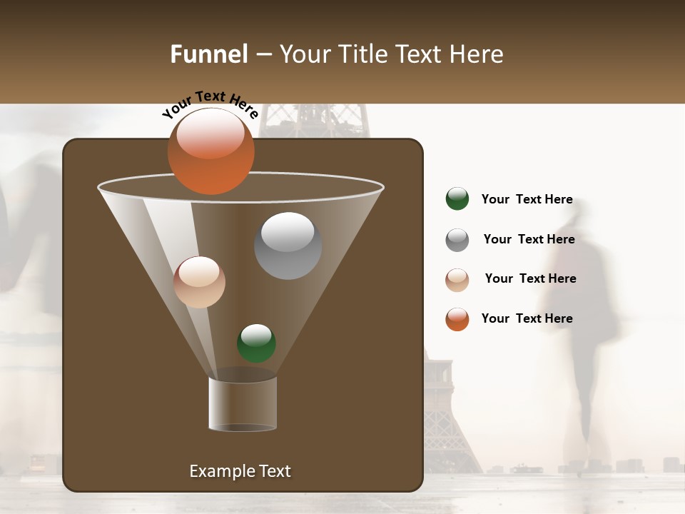 A Group Of People Standing In Front Of The Eiffel Tower PowerPoint Template