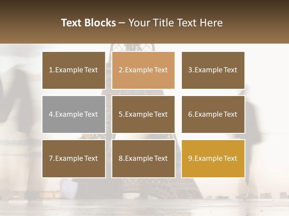 A Group Of People Standing In Front Of The Eiffel Tower PowerPoint Template