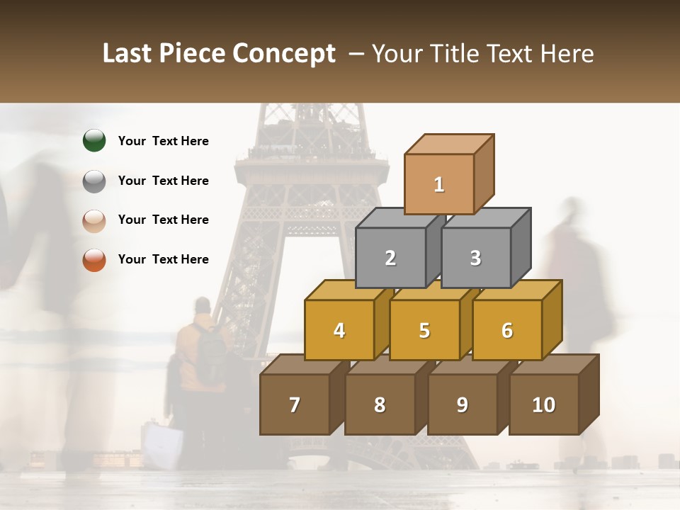 A Group Of People Standing In Front Of The Eiffel Tower PowerPoint Template