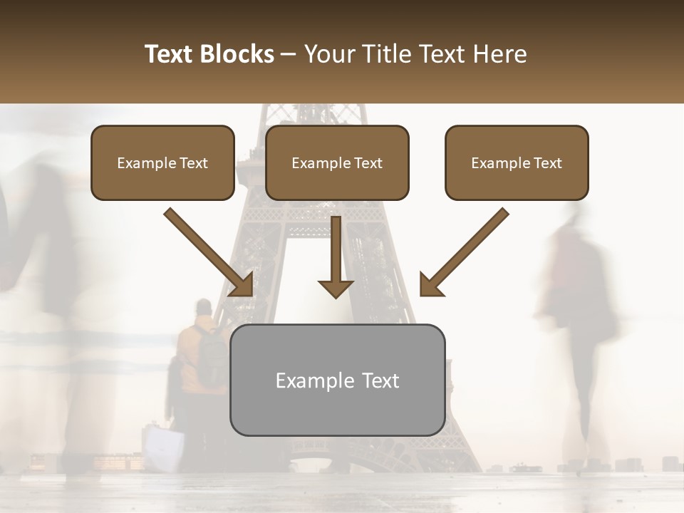 A Group Of People Standing In Front Of The Eiffel Tower PowerPoint Template