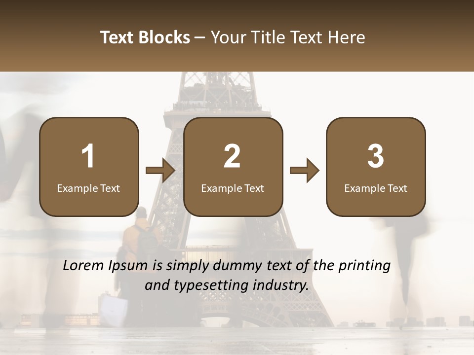 A Group Of People Standing In Front Of The Eiffel Tower PowerPoint Template