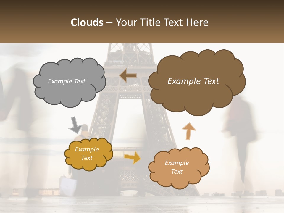 A Group Of People Standing In Front Of The Eiffel Tower PowerPoint Template