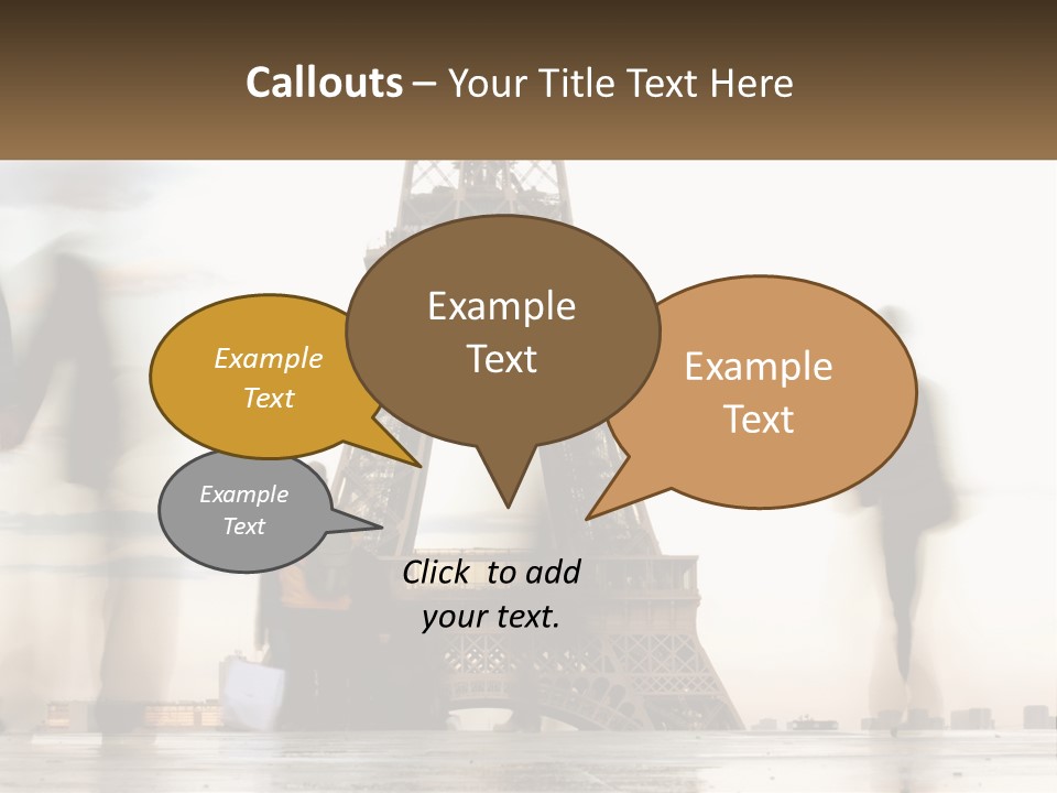 A Group Of People Standing In Front Of The Eiffel Tower PowerPoint Template