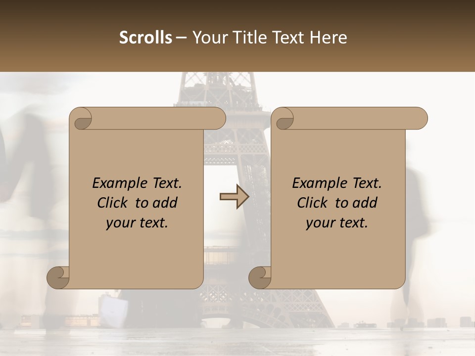 A Group Of People Standing In Front Of The Eiffel Tower PowerPoint Template