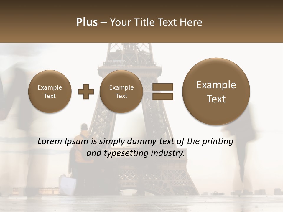 A Group Of People Standing In Front Of The Eiffel Tower PowerPoint Template