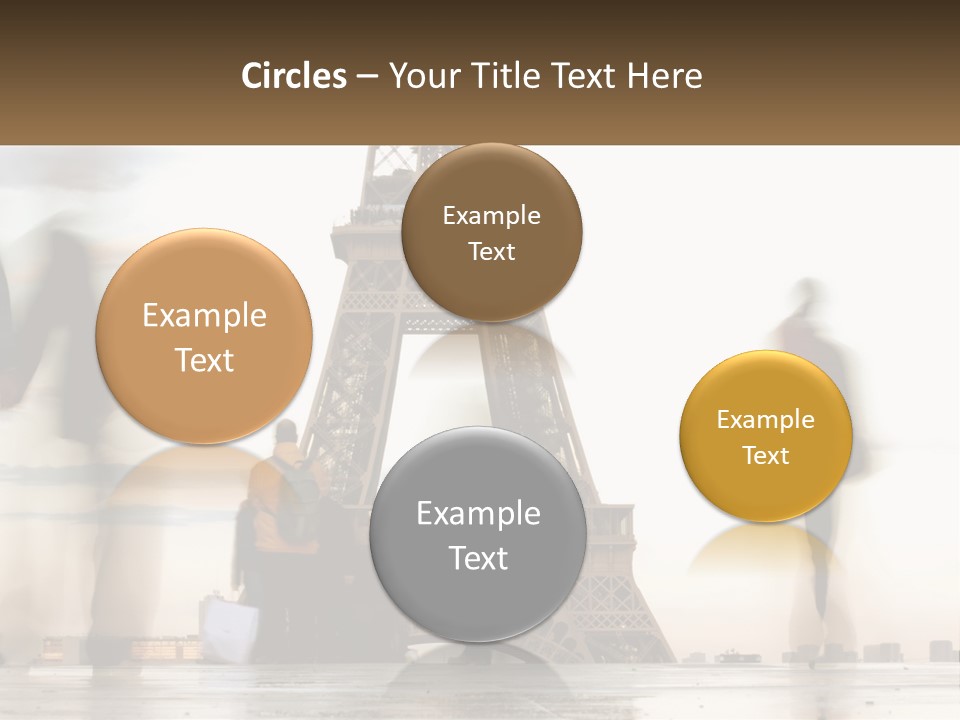 A Group Of People Standing In Front Of The Eiffel Tower PowerPoint Template