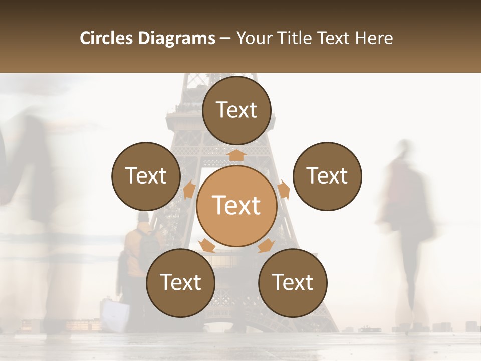 A Group Of People Standing In Front Of The Eiffel Tower PowerPoint Template