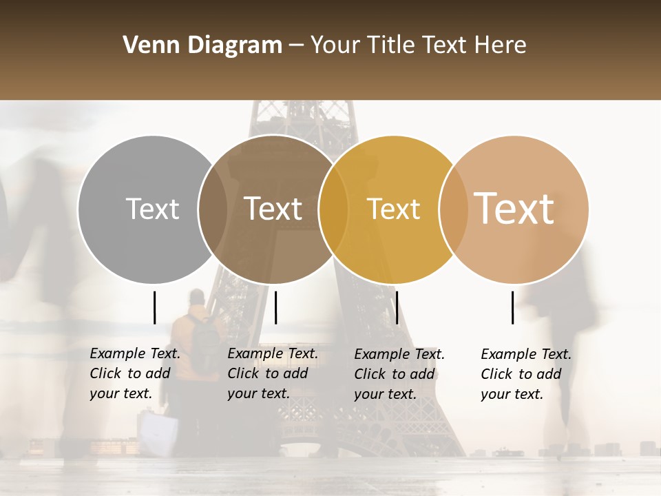 A Group Of People Standing In Front Of The Eiffel Tower PowerPoint Template