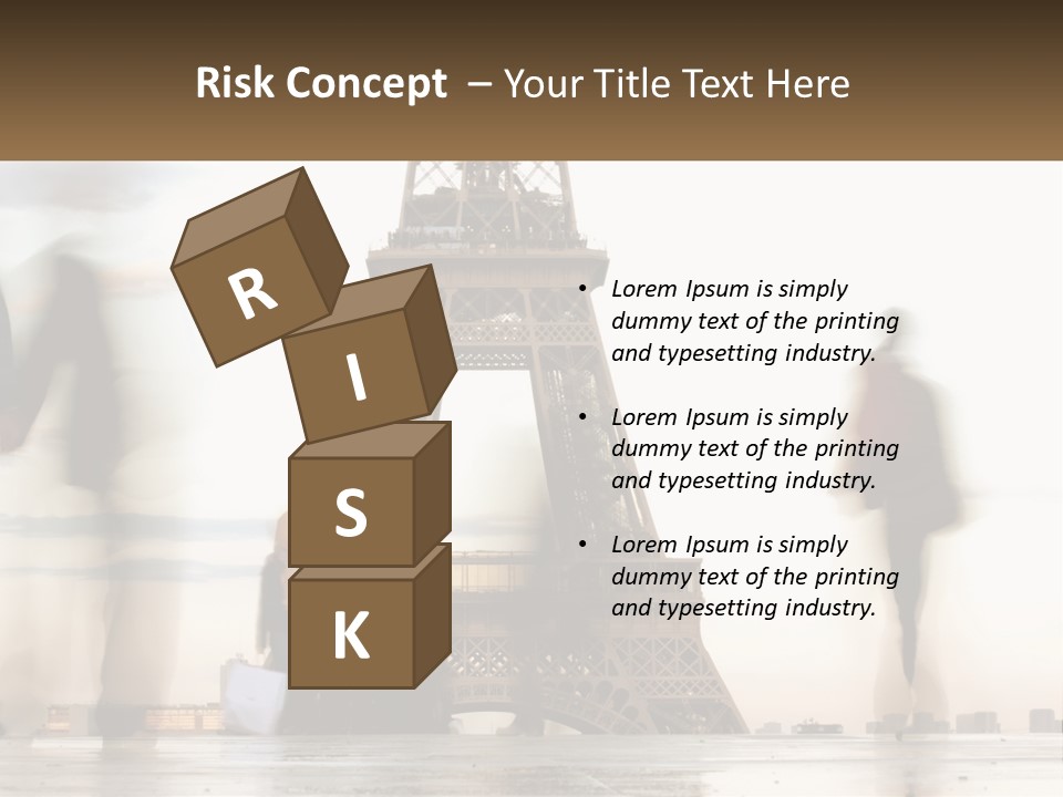 A Group Of People Standing In Front Of The Eiffel Tower PowerPoint Template