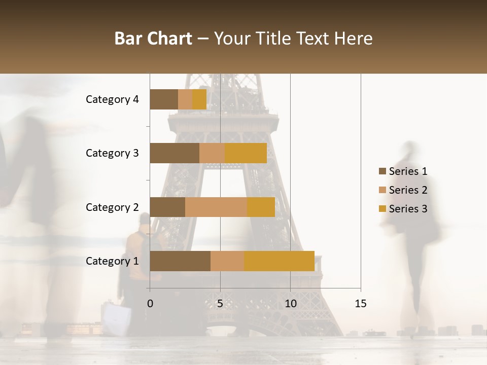 A Group Of People Standing In Front Of The Eiffel Tower PowerPoint Template