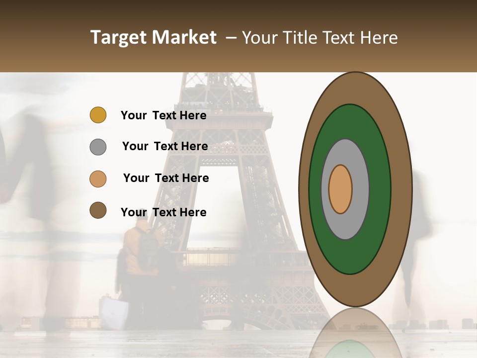 A Group Of People Standing In Front Of The Eiffel Tower PowerPoint Template