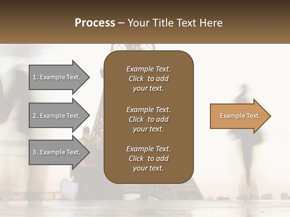 A Group Of People Standing In Front Of The Eiffel Tower PowerPoint Template