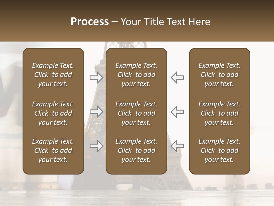 A Group Of People Standing In Front Of The Eiffel Tower PowerPoint Template