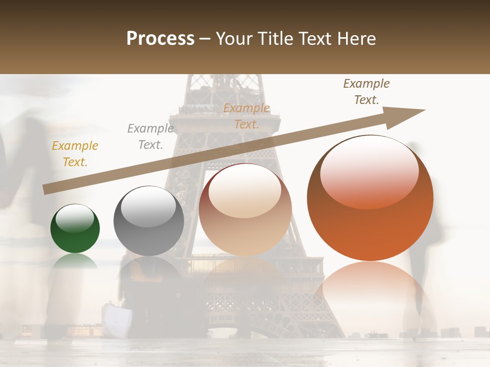 A Group Of People Standing In Front Of The Eiffel Tower PowerPoint Template