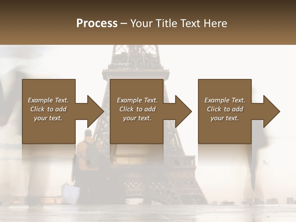 A Group Of People Standing In Front Of The Eiffel Tower PowerPoint Template
