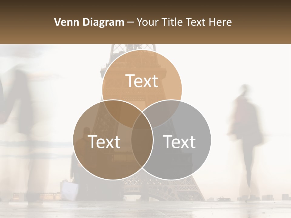 A Group Of People Standing In Front Of The Eiffel Tower PowerPoint Template