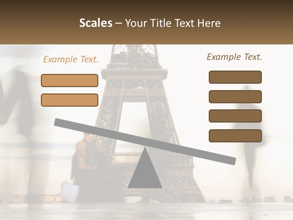 A Group Of People Standing In Front Of The Eiffel Tower PowerPoint Template