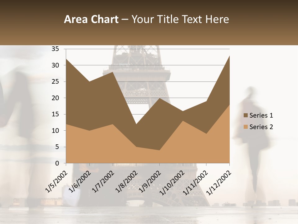 A Group Of People Standing In Front Of The Eiffel Tower PowerPoint Template
