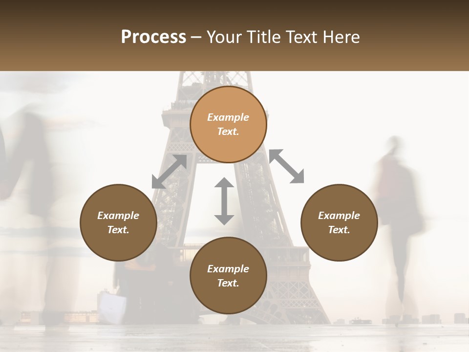 A Group Of People Standing In Front Of The Eiffel Tower PowerPoint Template