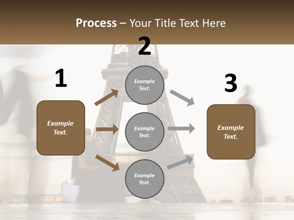 A Group Of People Standing In Front Of The Eiffel Tower PowerPoint Template