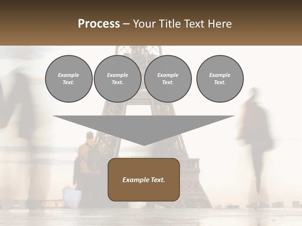 A Group Of People Standing In Front Of The Eiffel Tower PowerPoint Template