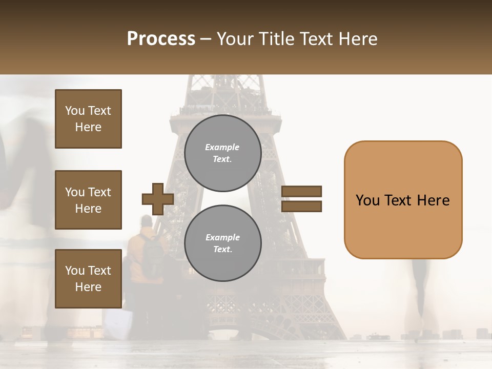 A Group Of People Standing In Front Of The Eiffel Tower PowerPoint Template