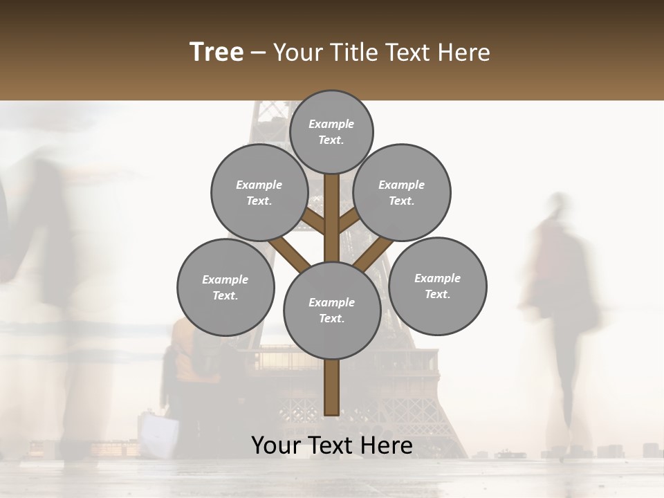 A Group Of People Standing In Front Of The Eiffel Tower PowerPoint Template