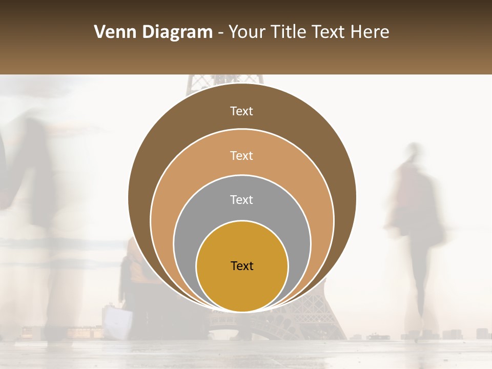 A Group Of People Standing In Front Of The Eiffel Tower PowerPoint Template