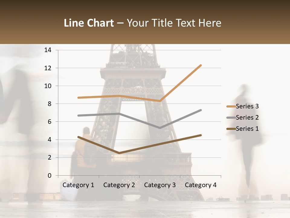 A Group Of People Standing In Front Of The Eiffel Tower PowerPoint Template