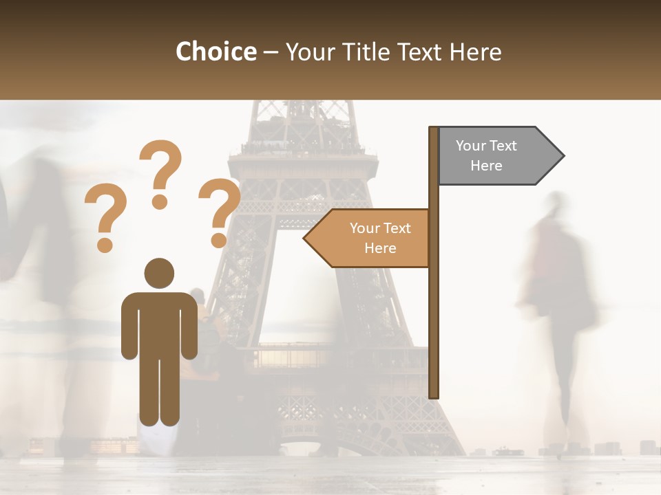 A Group Of People Standing In Front Of The Eiffel Tower PowerPoint Template