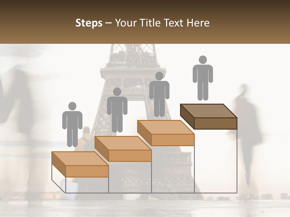 A Group Of People Standing In Front Of The Eiffel Tower PowerPoint Template