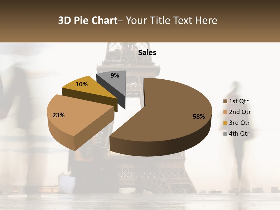 A Group Of People Standing In Front Of The Eiffel Tower PowerPoint Template