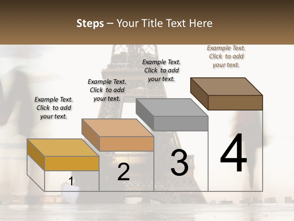 A Group Of People Standing In Front Of The Eiffel Tower PowerPoint Template