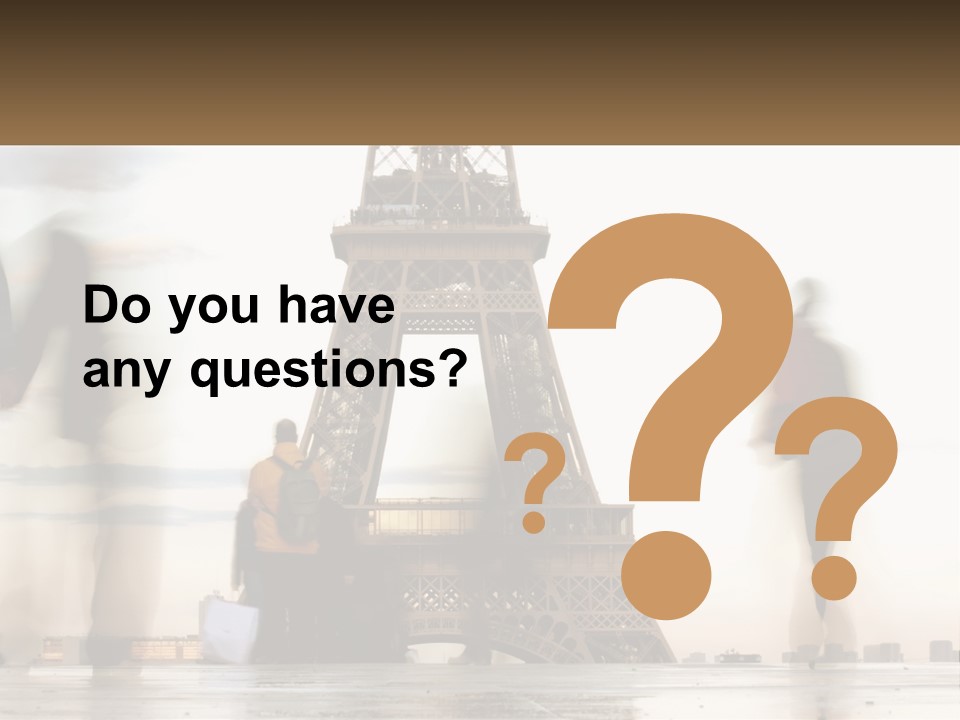 A Group Of People Standing In Front Of The Eiffel Tower PowerPoint Template