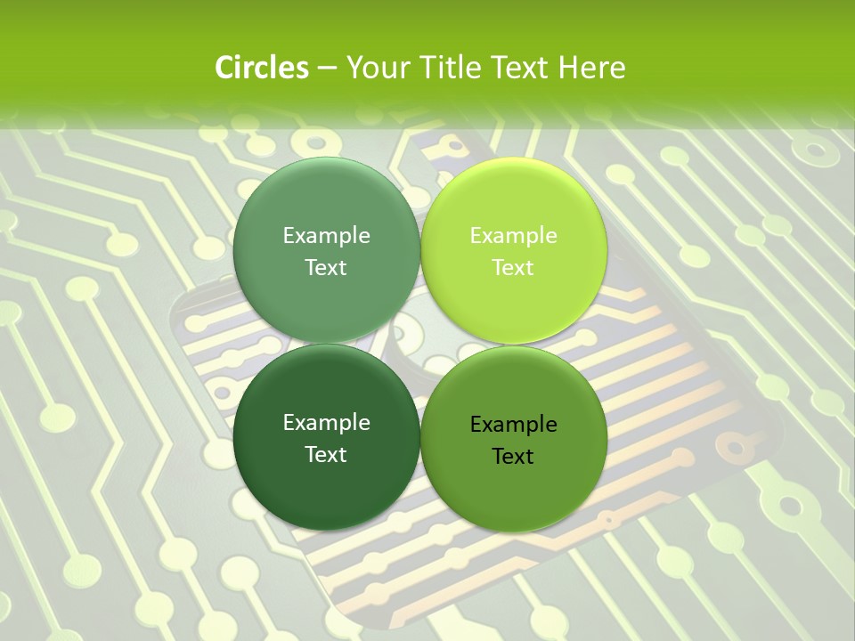 A Computer Circuit Board With A Key On It PowerPoint Template