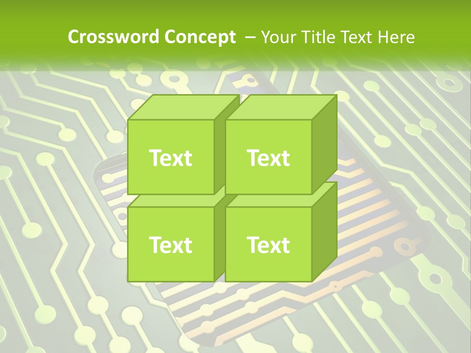 A Computer Circuit Board With A Key On It PowerPoint Template