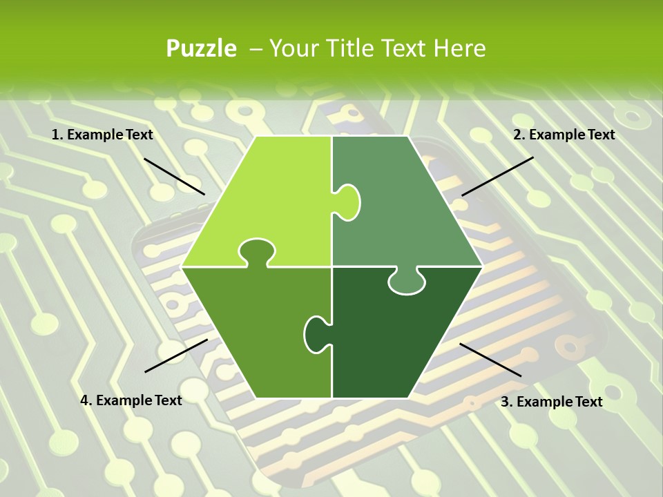 A Computer Circuit Board With A Key On It PowerPoint Template