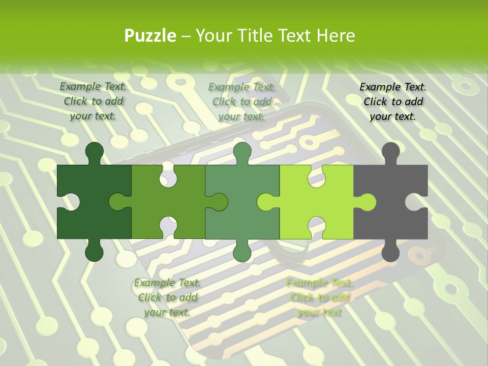 A Computer Circuit Board With A Key On It PowerPoint Template