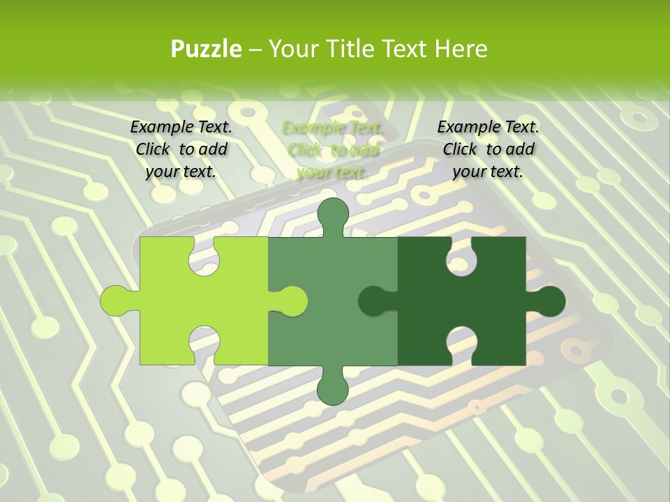 A Computer Circuit Board With A Key On It PowerPoint Template