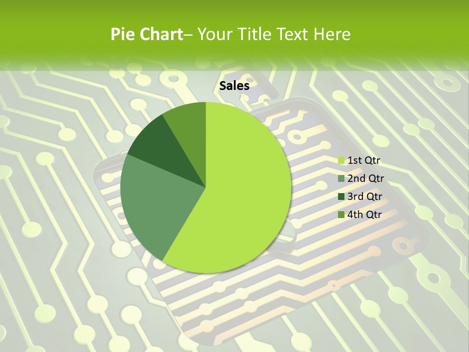 A Computer Circuit Board With A Key On It PowerPoint Template
