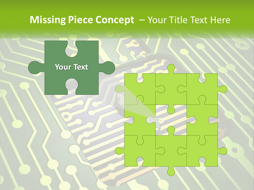 A Computer Circuit Board With A Key On It PowerPoint Template