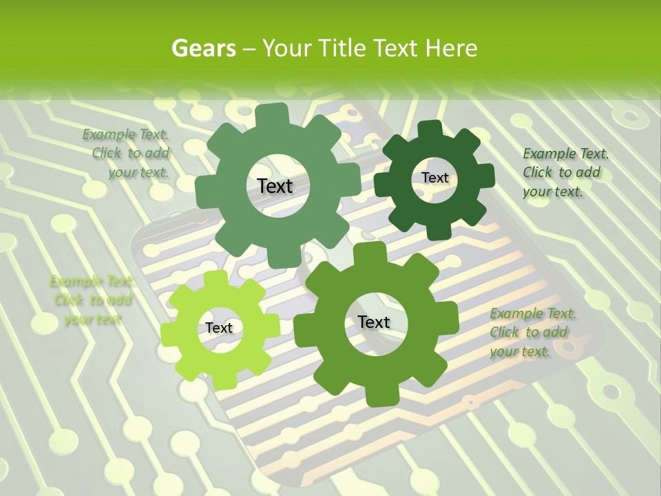 A Computer Circuit Board With A Key On It PowerPoint Template