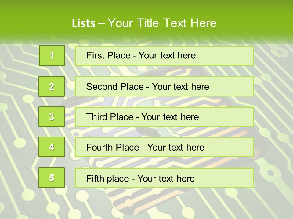 A Computer Circuit Board With A Key On It PowerPoint Template
