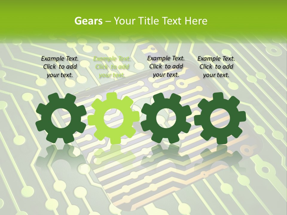 A Computer Circuit Board With A Key On It PowerPoint Template